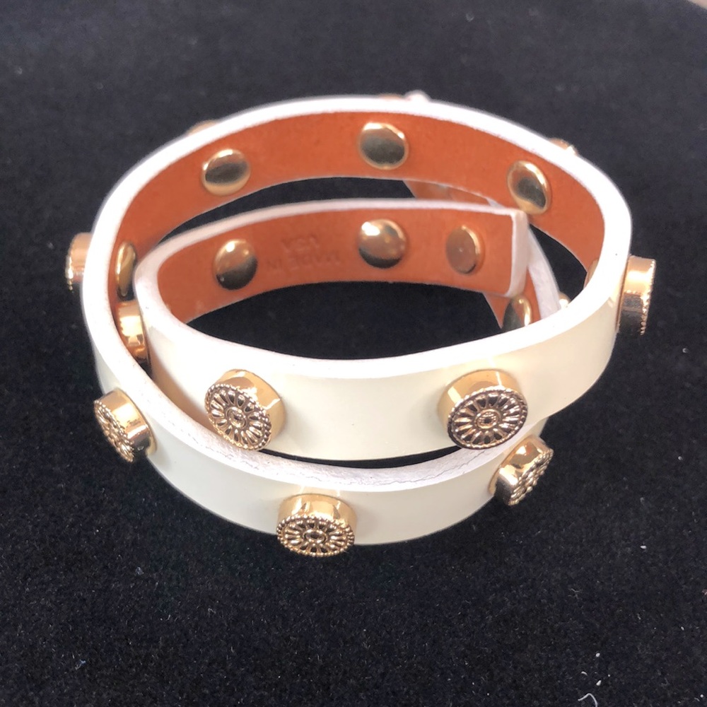 Tory Burch Patent Leather Double-Wrap Bracelet